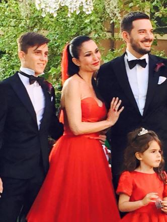 Rita Iannaccone with her husband and children on her wedding day